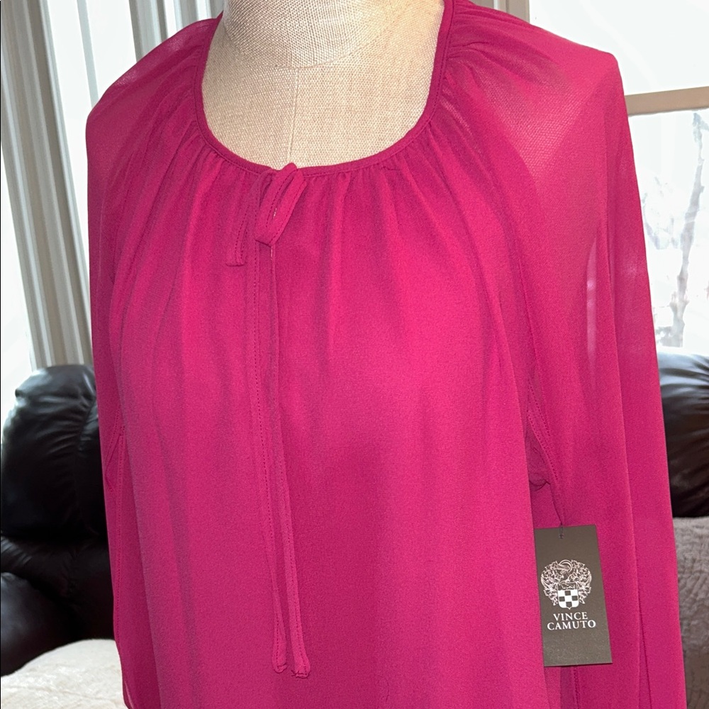 Vince Camuto Fuchsia Blouse NEW WITH TAGS Size Large